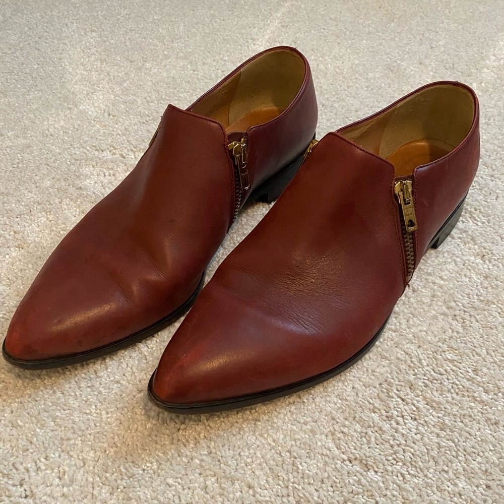 Jcrew Cecile Embossed leather double zip ankle boots